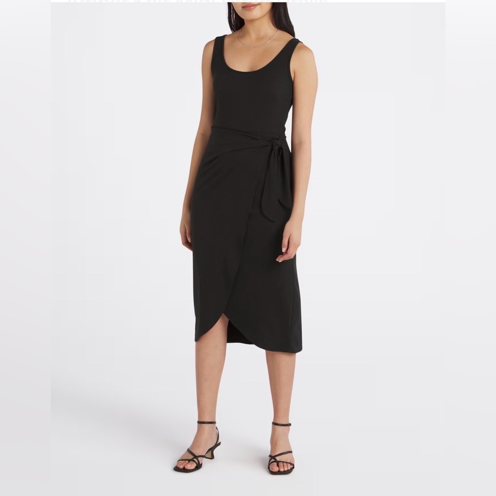 Nine Britton Black Midi Wrap Dress